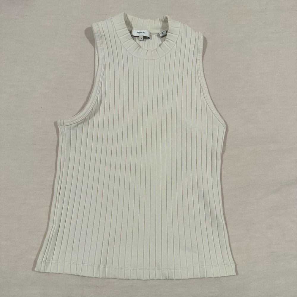 ✨ Like New Vince Beige Ribbed Tank ✨